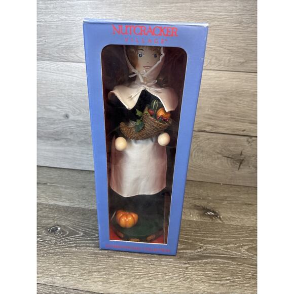 Vtg Nutcracker Village Pilgrim Woman Original Box 2005 Thanksgiving 14” Tall - Picture 1 of 9